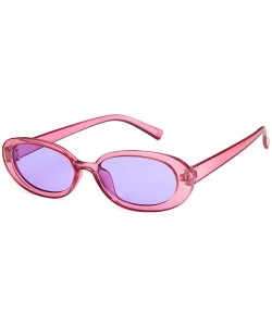 Oval Unisex Sunglasses Retro White Black Drive Holiday Oval Non-Polarized UV400 - Purple - CT18RKH33HC $10.99