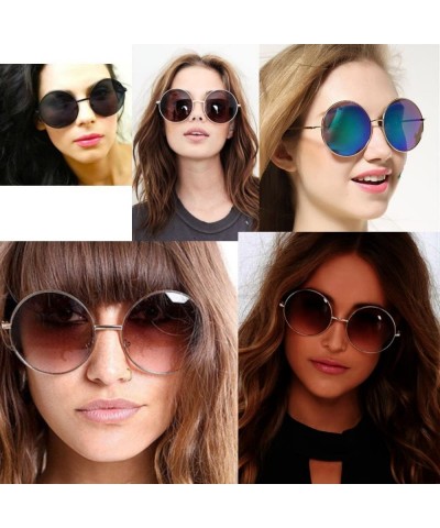 Round Extra Large Round Sunglasses for Women Retro Fashion - 3 Pack Super Saver - C912CQXLY4V $25.18