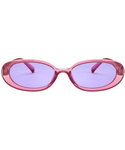 Oval Unisex Sunglasses Retro White Black Drive Holiday Oval Non-Polarized UV400 - Purple - CT18RKH33HC $18.81