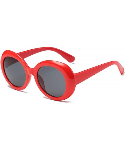 Sport Classic style Round Sunglasses for Women Plate Resin UV 400 Protection Sunglasses - Red - CW18SASC4U7 $32.03