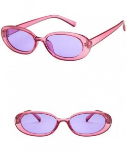 Oval Unisex Sunglasses Retro White Black Drive Holiday Oval Non-Polarized UV400 - Purple - CT18RKH33HC $18.81