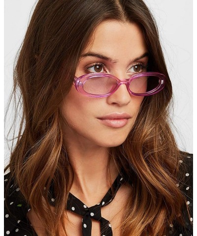 Oval Unisex Sunglasses Retro White Black Drive Holiday Oval Non-Polarized UV400 - Purple - CT18RKH33HC $18.81