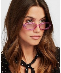 Oval Unisex Sunglasses Retro White Black Drive Holiday Oval Non-Polarized UV400 - Purple - CT18RKH33HC $18.81
