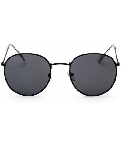 Round 2019 Retro Round Sunglasses Women Brand Designer Sun Glasses Alloy Mirror Ray Female Oculos De Sol - Silver - C9197A2M3...