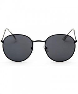 Round 2019 Retro Round Sunglasses Women Brand Designer Sun Glasses Alloy Mirror Ray Female Oculos De Sol - Silver - C9197A2M3...