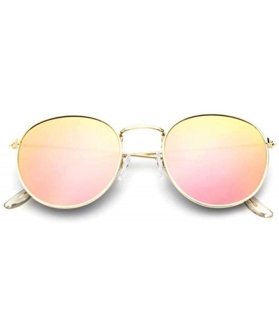 Round 2019 Retro Round Sunglasses Women Brand Designer Sun Glasses Alloy Mirror Ray Female Oculos De Sol - Silver - C9197A2M3...