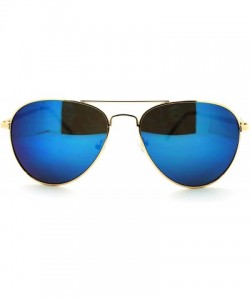 Aviator Mens Color Revo Lens Police Bike Cop Teardrop Aviator Sunglasses Gold Blue - C411K7TUT2Z $8.72