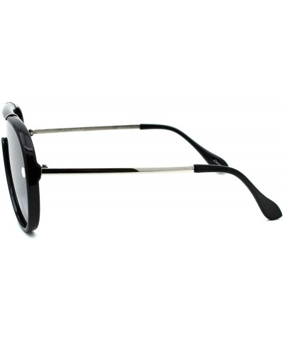 Shield Retro Plastic Racer Shield Sunglasses - Black Silver Smoke Mirror - CX18W6YEY6A $13.30