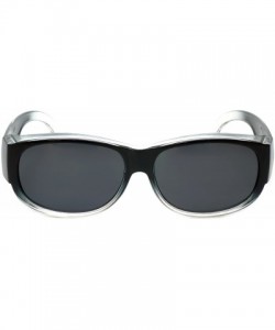 Oval Fitover Sunglasses Wear-Over your Readers Perfect for Driving (7667) with Case - Black Fade - CI12NSVJGKA $16.11
