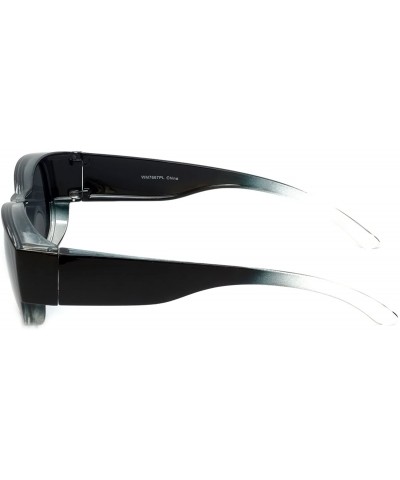 Oval Fitover Sunglasses Wear-Over your Readers Perfect for Driving (7667) with Case - Black Fade - CI12NSVJGKA $16.11