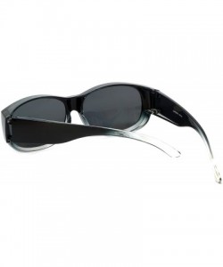 Oval Fitover Sunglasses Wear-Over your Readers Perfect for Driving (7667) with Case - Black Fade - CI12NSVJGKA $16.11