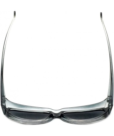 Oval Fitover Sunglasses Wear-Over your Readers Perfect for Driving (7667) with Case - Black Fade - CI12NSVJGKA $16.11