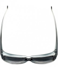 Oval Fitover Sunglasses Wear-Over your Readers Perfect for Driving (7667) with Case - Black Fade - CI12NSVJGKA $16.11