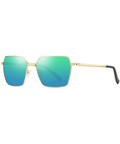 Aviator Men's Polarized Sunglasses Box Riding Glasses European and American Classic Sunglasses - D - CI18Q7XXG9O $35.83