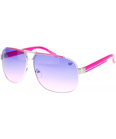 Aviator Designer Navigator Sunglasses Unisex Fashion Square Aviators - Pink (Purple Pink) - CA1883A77HK $12.23