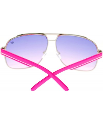 Aviator Designer Navigator Sunglasses Unisex Fashion Square Aviators - Pink (Purple Pink) - CA1883A77HK $12.23