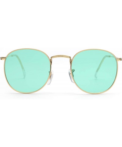 Sport John Lennon Vintage Round Sunglasses Metal Frame Candy Colors Men Women with Case 50mm - CQ18GMA7LKN $9.42