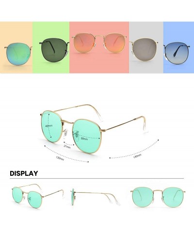 Sport John Lennon Vintage Round Sunglasses Metal Frame Candy Colors Men Women with Case 50mm - CQ18GMA7LKN $9.42