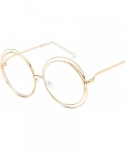 Oversized Oversized lens Mirror Sunglasses Women Brand Designer Metal Frame Lady Sun Glasses - 15-gold-transparent - CR18W6I6...