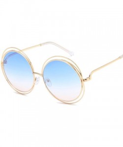 Oversized Oversized lens Mirror Sunglasses Women Brand Designer Metal Frame Lady Sun Glasses - 15-gold-transparent - CR18W6I6...