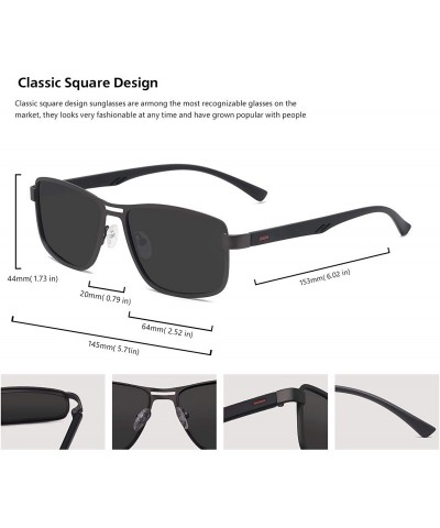 Square Vintage Square Polarized Sunglasses Men Women Shades - Grey Lens/Gun Frame - C11945AN46D $11.07