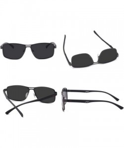 Square Vintage Square Polarized Sunglasses Men Women Shades - Grey Lens/Gun Frame - C11945AN46D $11.07