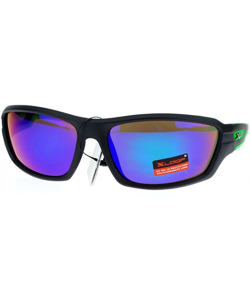 Xloop Mens Sports Sunglasses Wrap Oval Rectangular Plastic Frame - Green -  CU126HILSVF