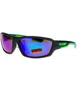 Oval Xloop Mens Sports Sunglasses Wrap Oval Rectangular Plastic Frame - Green - CU126HILSVF $10.25