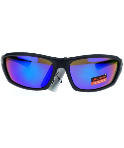 Oval Xloop Mens Sports Sunglasses Wrap Oval Rectangular Plastic Frame - Green - CU126HILSVF $10.25