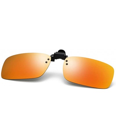 Round Polarized Sunglasses for Women Men's Clip-on Sunglasses Sports Stylish Sunglasses - Orange - CX18UZA5X97 $8.19