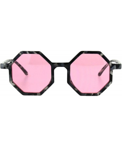 Square Pimp Octagon Squared Hippie Plastic Sunglasses - Grey Tortoise Pink - CT18HD04Q85 $24.00