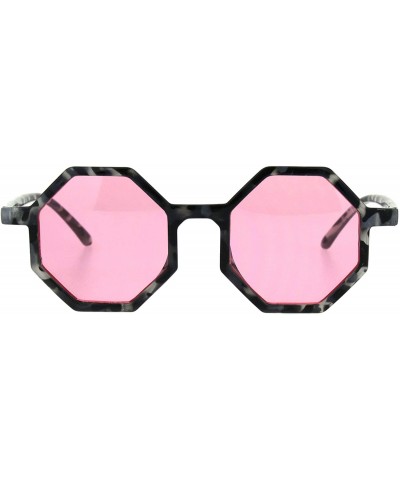 Square Pimp Octagon Squared Hippie Plastic Sunglasses - Grey Tortoise Pink - CT18HD04Q85 $13.54