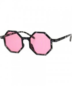 Square Pimp Octagon Squared Hippie Plastic Sunglasses - Grey Tortoise Pink - CT18HD04Q85 $13.54