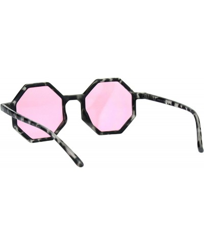 Square Pimp Octagon Squared Hippie Plastic Sunglasses - Grey Tortoise Pink - CT18HD04Q85 $13.54