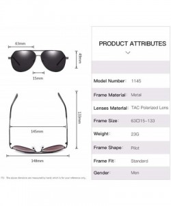 Aviator Polarizer Men's Metal Bi-beam Pilot Sunglasses Driving Glasses - E - CB18QQ29409 $27.57