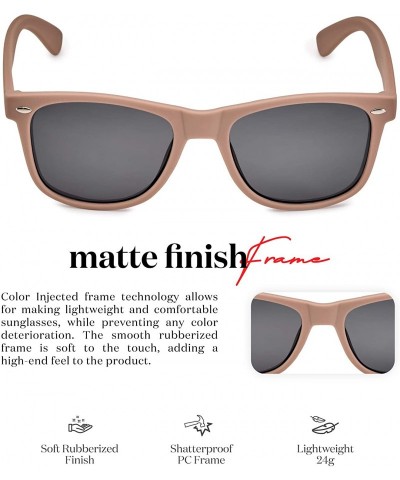 Oversized Classic Polarized Sunglasses - Matte Taupe - Smoke - C11960T7M0Y $26.62