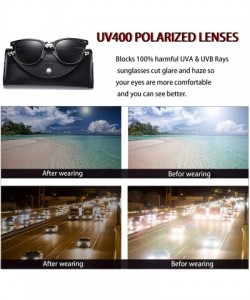 Wayfarer Vintage Round Polarized Sunglasses for Women and Men & Semi Rimless Sun glasses Acetate Frame 100% UV Blocking - CP1...