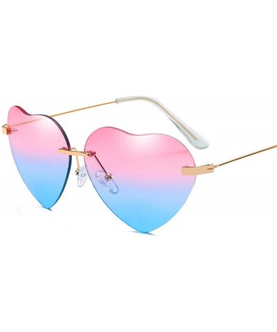 Oversized Retro Metal Love Heart Sunglasses Women Vintage Gold Frame Rainbow Lenses Shade Eyewear - 4 - C418W7H0RYN $18.34