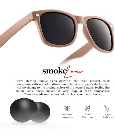 Oversized Classic Polarized Sunglasses - Matte Taupe - Smoke - C11960T7M0Y $26.62