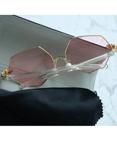 Aviator THE LALINE pearl nose pads sunglasses - Pink - CA188MIIEY5 $10.57