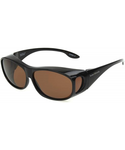 Goggle Solar Shield-Arrowhead Polarized Rectangular Fits Over Sunglasses- Tortoise- Medium - C411JG4W4NJ $19.71