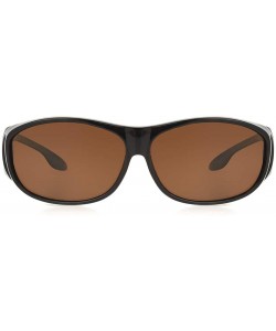 Goggle Solar Shield-Arrowhead Polarized Rectangular Fits Over Sunglasses- Tortoise- Medium - C411JG4W4NJ $19.71