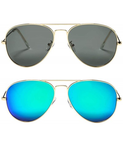 Aviator Classic Polarized Aviator Sunglasses for Men and Women UV400 Protection - CW184DUSNTY $21.82