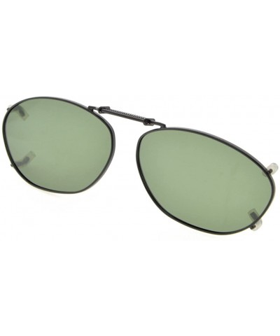 Rectangular Metal Frame Rim Polarized Lens Clip On Sunglasses 2"x1 5/16" - G15 - CU184OYW4TL $19.86