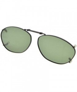 Rectangular Metal Frame Rim Polarized Lens Clip On Sunglasses 2"x1 5/16" - G15 - CU184OYW4TL $10.40