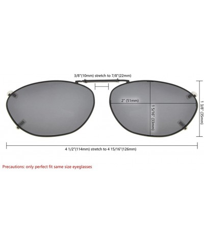 Rectangular Metal Frame Rim Polarized Lens Clip On Sunglasses 2"x1 5/16" - G15 - CU184OYW4TL $10.40