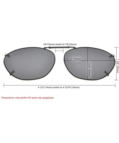 Rectangular Metal Frame Rim Polarized Lens Clip On Sunglasses 2"x1 5/16" - G15 - CU184OYW4TL $10.40