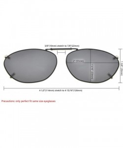 Rectangular Metal Frame Rim Polarized Lens Clip On Sunglasses 2"x1 5/16" - G15 - CU184OYW4TL $10.40