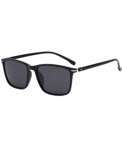 Oversized Retro square men's sunglasses European and American fashion trend polarized sunglasses - Bright Black Gray - CS190M...