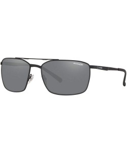 Sport Men's An3080 Maboneng Rectangular Metal Sunglasses - Black Rubber/Grey Mirror Silver - CI18OWAUG6U $45.72